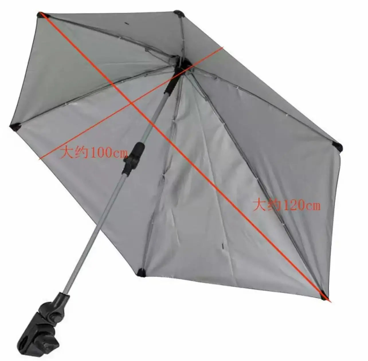 Adjustable Universal Chair Clip for Portable Beach Umbrella Classic Design Manual Sun Cart for Office Outdoor Straight Pattern