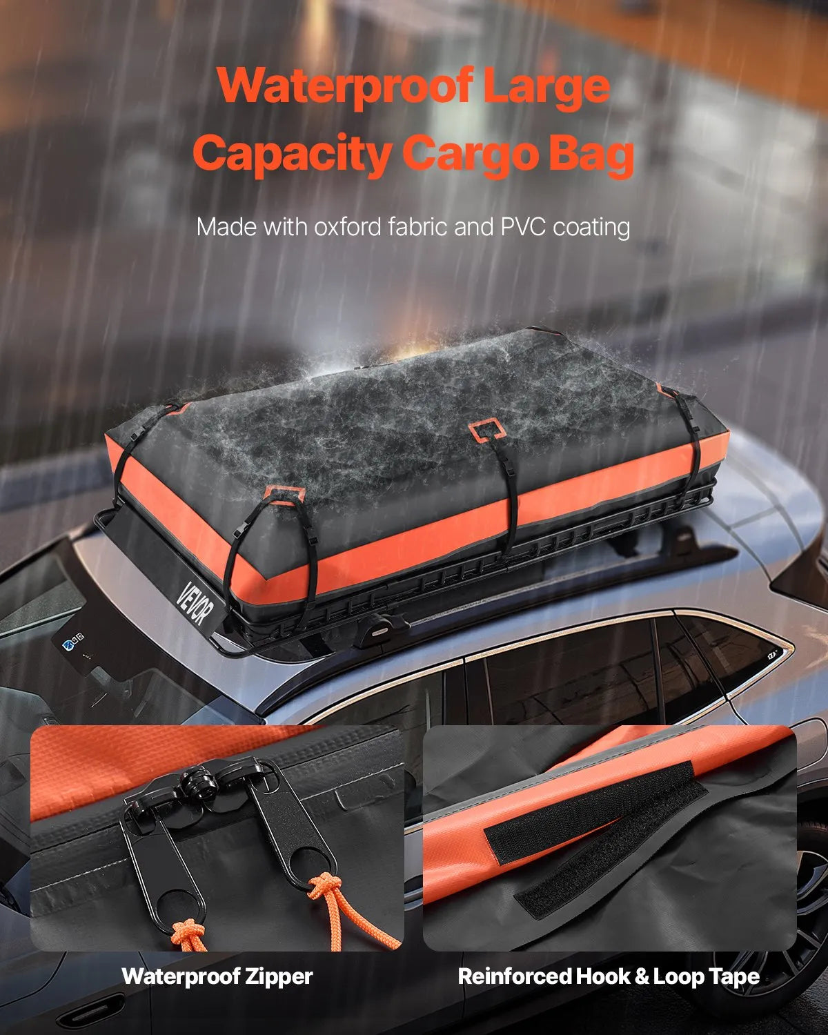 84" Roof Top Cargo Carrier, Storage Bag, Cargo Net