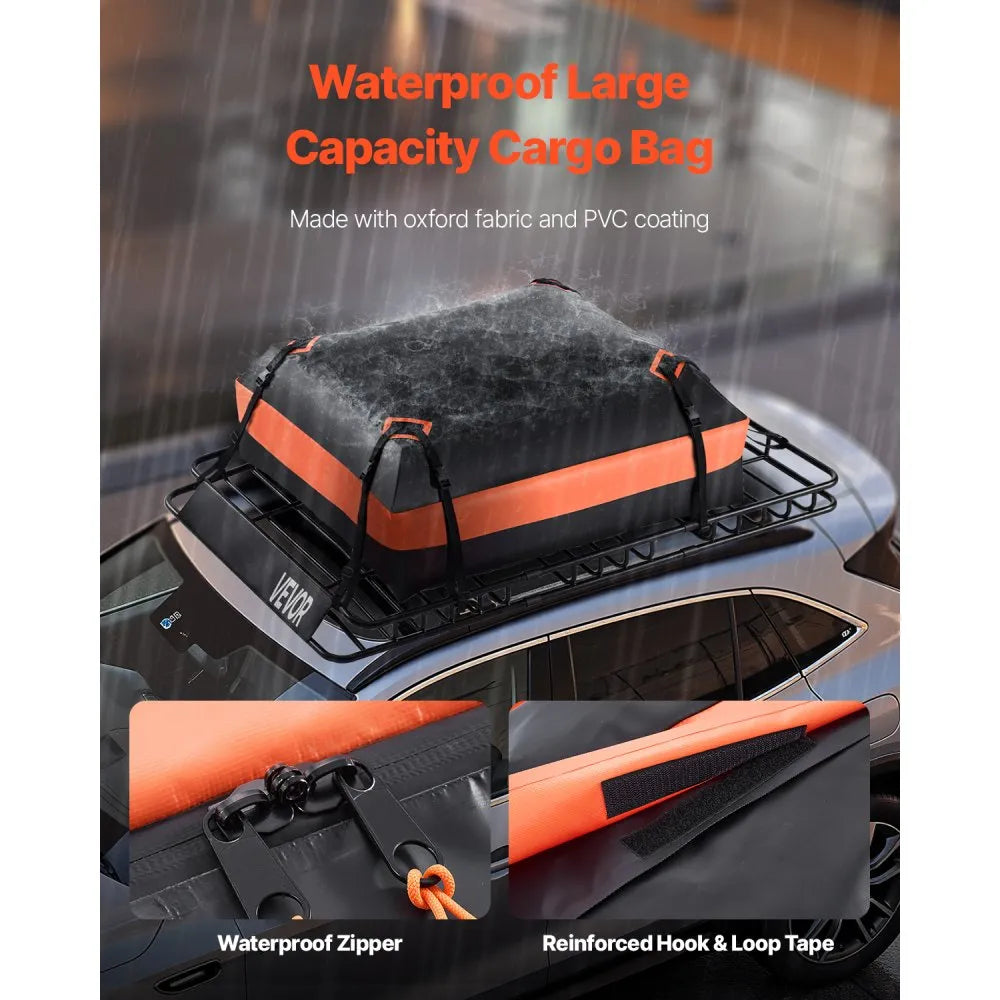 64" Roof Top Cargo Carrier, Storage Bag, Cargo Net