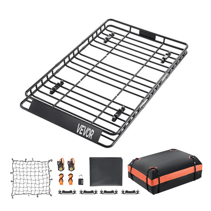 64" Roof Top Cargo Carrier, Storage Bag, Cargo Net