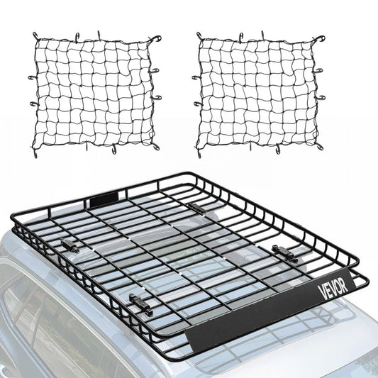 64" Roof Top Cargo Rack WIDE With Cargo Nets