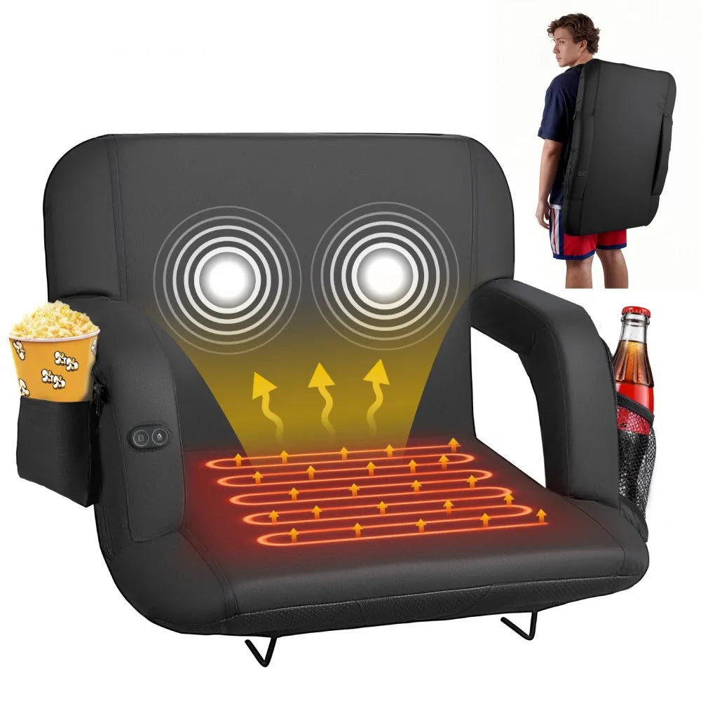 Heated Massage Stadium Seat USB Power Bank Not Included